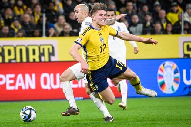 STOCKHOLM 20230327 Sveriges Viktor Gyökeres under mandagens EM-kvalmatch i fotboll mellan Sverige och Azerbajdzjan pa Friends Arena. STOCKHOLM SVERIGE x10080x Copyright: xFredrikxSandberg TTx EM-KVAL SVERIGE-AZERBAJDZJAN