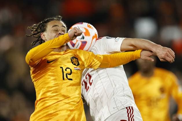 ROTTERDAM - (lr) Xavi Simons of Holland, Graeme Torrilla of Gibraltar during the UEFA European Championship, EM, Europameisterschaft Qualifying match between the Netherlands and Gibraltar at Feyenoord Stadion de Kuip on March 27, 2023 in Rotterdam, Netherlands. ANP MAURICE VAN STONE UEFA EURO, EM, Europameisterschaft,Fussball 2024 Qualifying Round 2022 2023 xVIxANPxSportx xxANPxIVx 465883254 originalFilename: 465883254.jpg