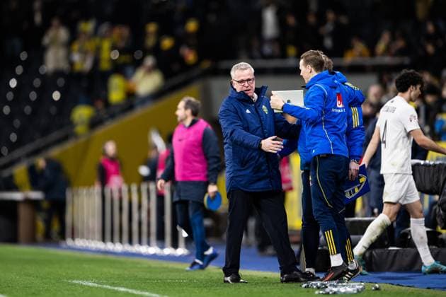 230327 Head coach Janne Andersson of Sweden after the UEFA EURO, EM, Europameisterschaft,Fussball Qualifier, EM, Europameisterschaft football match between Sweden and Azerbaijan on March 27, 2023 in Stockholm. Photo: Jesper Zerman BILDBYRAN COP 234 JZ0347 bbeng football soccer fotboll fotball uefa euro qualifier landskamp emkval em-kvalifisering em-kvalik sverige sverige a sweden azerbajdzjan jubel Copyright: JESPERxZERMAN BB230327JZ053