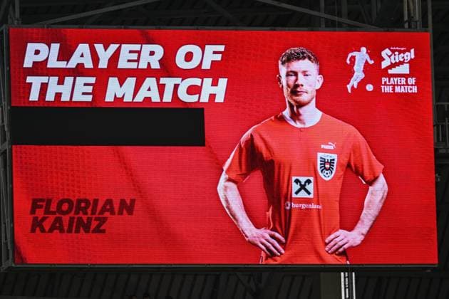 SOCCER - UEFA EURO, EM, Europameisterschaft,Fussball 2024 Quali, AUT vs EST LINZ,AUSTRIA,27.MAR.23 - SOCCER - European Qualifiers 2024, OEFB international match, Länderspiel, Nationalmannschaft Austria vs Estland. Image shows the player of the match Florian Kainz (AUT).  GEPAxpictures xChristianxMoser