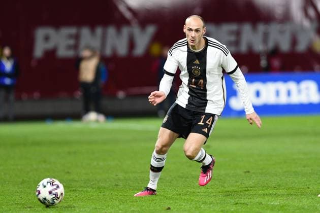 Romania U21, U 21 vs. Germania U21 - Friendly Match Henning Matriciani in action during Friendly match Romania U21 - Germany U21, disputed on Municipal Stadium, Sibiu, 28 March 2023 Sibiu Stadion Municipal Romania Copyright: xAncaxTepeix