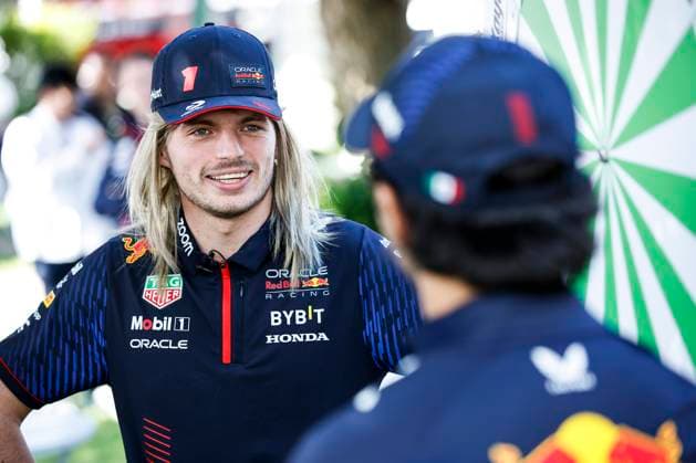 1 Max Verstappen (NLD, Oracle Red Bull Racing), 11 Sergio Perez (MEX, Oracle Red Bull Racing), F1 Grand Prix of Australia at Albert Park Circuit on March 30, 2023 in Melbourne, Australia. (Photo by HOCH ZWEI) Melbourne Australia
