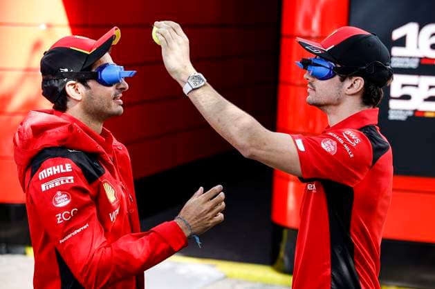 55 Carlos Sainz (ESP, Scuderia Ferrari), 16 Charles Leclerc (MCO, Scuderia Ferrari), F1 Grand Prix of Australia at Albert Park Circuit on March 30, 2023 in Melbourne, Australia. (Photo by HOCH ZWEI) Melbourne Australia