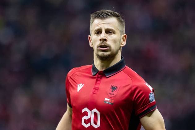 March 27, 2023, Warsaw, Poland: Ylber Ramadani of Albania seen during the UEFA EURO, EM, Europameisterschaft,Fussball 2024 qualifying match between Poland and Albania at PGE Narodowy Stadium. Warsaw Poland - ZUMAs197 20230327_zab_s197_063 Copyright: xMikolajxBarbanellx