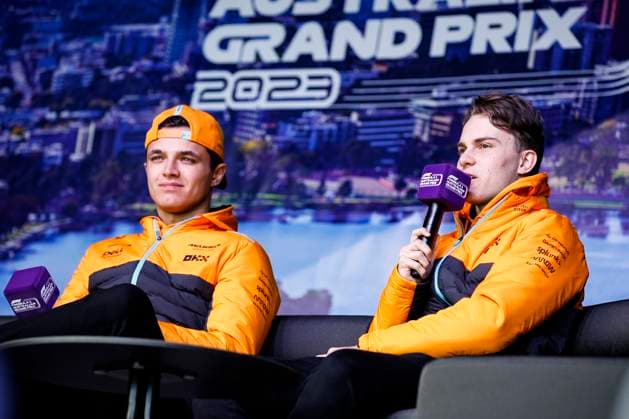 PIASTRI Oscar (aus), McLaren F1 Team MCL60, portrait NORRIS Lando (gbr), McLaren F1 Team MCL60, portrait during the Formula 1 Rolex Australian Grand Prix 2023, 3rd round of the 2023 Formula One World Championship, WM, Weltmeisterschaft from March 31 to April 2, 2023 on the Albert Park Circuit, in Melbourne, Australia - F1 - AUSTRALIAN GRAND PRIX 2023 DPPI Panoramic 00122006__R3_7043
