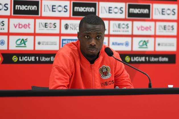 OGC Nice : Conference de presse de Didier DIGARD & Nicolas PEPE a l Allianz Riviera a Nice. FOOTBALL : Conference de presse OGC Nice - 31 03 2023 LionelUrman Panoramic 