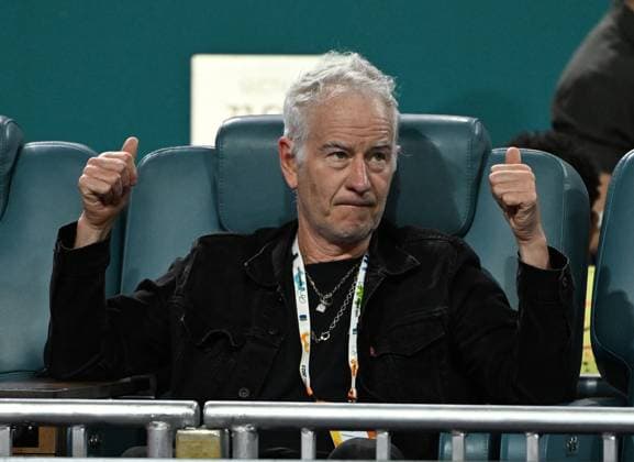 John McEnroe is seen watching Carlos Alcaraz Vs Taylor Fritz during the Men s Quarter Finals at the 2023 Miami Open held at at Hard Rock Stadium on March 30, 2023 in Miami Gardens, Florida. Featuring: John McEnroe Where: Miami Gardens, Florida, United States When: 30 Mar 2023 Credit: Robert Bell INSTARimages Copyright: xRobertxBell INSTARimagesx 0240978638st EDITORIAL USE ONLY. RESTRICTED TO NEWSPAPERS BASED IN THE UK