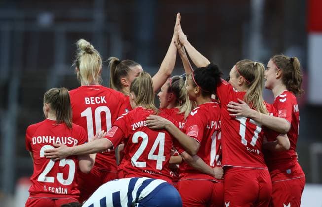 Mandy Islacker (Köln, M), Torjubel 2-0, 1. FC Köln - MSV Duisburg, Flyeralarm Frauen Bundesliga, 17. Spieltag, Köln, Deutschland, 18.03.2023.