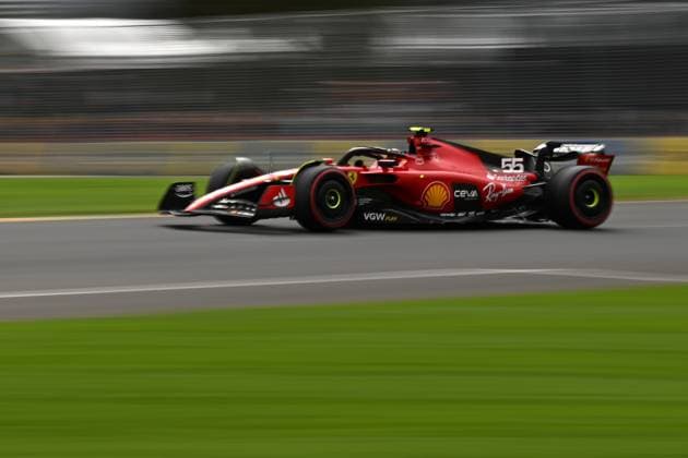 AUSTRALIAN F1 GRAND PRIX, Carlos Sainz of Ferrari during Free Practice Three at the 2023 Australian Grand Prix at the Albert Park Circuit in Melbourne, Saturday, April 1, 2023. ( NO ARCHIVING, EDITORIAL USE ONLY, NO USE IN BOOKS WITHOUT CONSENT MELBOURNE VICTORIA AUSTRALIA  Copyright: xJAMESxROSSx 20230401001781534351