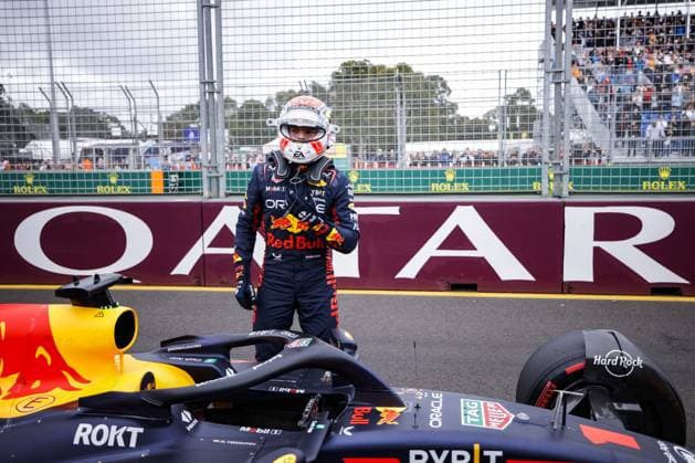 Sport Bilder des Tages VERSTAPPEN Max (ned), Red Bull Racing RB19, portrait pole position celebration during the Formula 1 Rolex Australian Grand Prix 2023, 3rd round of the 2023 Formula One World Championship, WM, Weltmeisterschaft from March 31 to April 2, 2023 on the Albert Park Circuit, in Melbourne, Australia - F1 - AUSTRALIAN GRAND PRIX 2023 DPPI Panoramic  00122006__R5_0368
