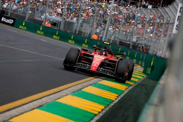 55 Carlos Sainz (ESP, Scuderia Ferrari), F1 Grand Prix of Australia at Albert Park Circuit on April 1, 2023 in Melbourne, Australia. (Photo by HOCH ZWEI) Melbourne Australia