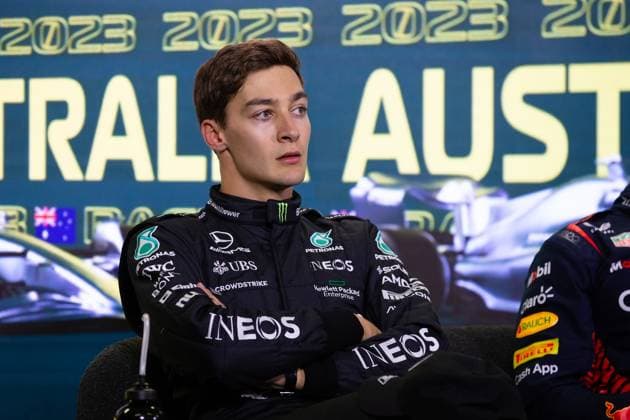 MELBOURNE, AUSTRALIA - APRIL 01: George Russell during The Australian Formula One Grand Prix on April 01, 2023, at The Melbourne Grand Prix Circuit in Albert Park, Australia. (Photo by Dave Hewison Speed Media Icon Sportswire) AUTO: APR 01 F1 - Australian Grand Prix Icon2304013738
