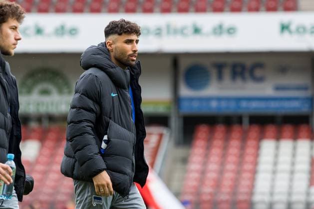 Cottbus, Deutschland 01. April 2023: Regionalliga Nord Ost - 2022 2023 - FC Energie Cottbus vs. Hertha BSC II Im Bild: Nader El-Jindaoui (Hertha BSC II) Stadion der Freundschaft Brandenburg Copyright: xFotostandx xWeilandx