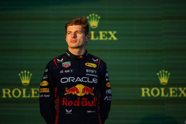 VERSTAPPEN Max (ned), Red Bull Racing RB19, portrait podium during the Formula 1 Rolex Australian Grand Prix 2023, 3rd round of the 2023 Formula One World Championship, WM, Weltmeisterschaft from March 31 to April 2, 2023 on the Albert Park Circuit, in Melbourne, Australia - F1 - AUSTRALIAN GRAND PRIX 2023 - RACE DPPI Panoramic  00122007__R5_2201_1