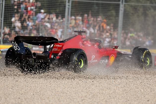 FORMULA 1 ROLEX AUSTRALIAN GRAND PRIX 2023 02.04.2023, Albert-Park, Melbourne, FORMULA 1 ROLEX AUSTRALIAN GRAND PRIX 2023 Unfall von Charles Leclerc (MCO), Scuderia Ferrari nordphotoxGmbHx xBratic nph00250