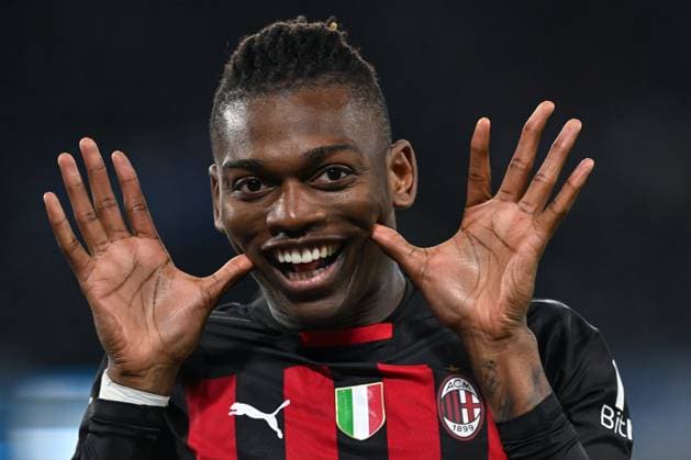 Sport Themen der Woche KW13 Sport Bilder des Tages Ci Napoli 02 04 2023 - campionato di calcio serie A Napoli-Milan foto Carmelo Imbesi Image nella foto: esultanza gol Rafael Leao 