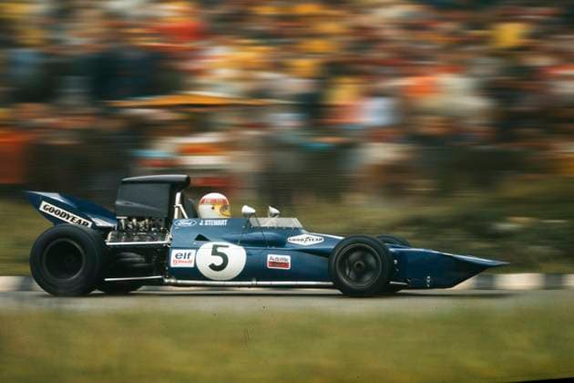 Jackie Stewart im Tyrrell-Ford Cosworth 3.0V8 beim Großen Preis der Niederlande 1971 in Zandvoort *** Jackie Stewart in the Tyrrell Ford Cosworth 3 0V8 at the 1971 Dutch Grand Prix at Zandvoort