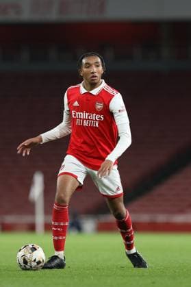 Bradley Ibrahim of Arsenal Under 18s on the ball during the FA Youth Cup match between Arsenal U18 s and Manchester City U18 s at the Emirates Stadium, London, England on 4 April 2023. Copyright: xJoshuaxSmithx 36500051
