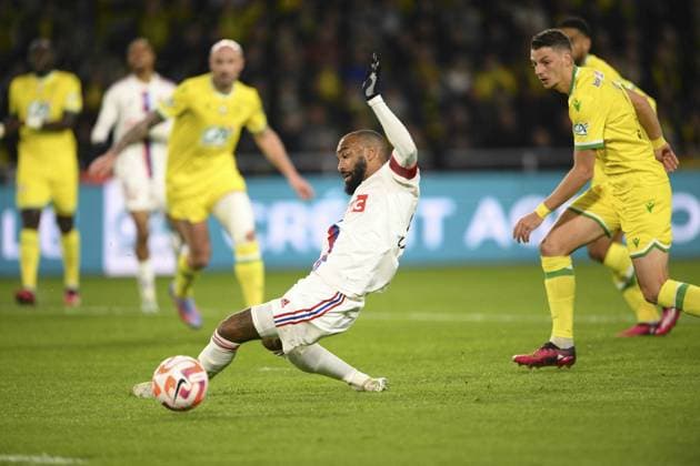 Alexandre Lacazette (OL) FOOTBALL : FC Nantes vs Lyon - 1 2 Finale de la Coupe de France - 05 04 2023 JBAutissier Panoramic 