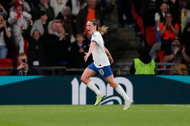 England Women v Brazil Women Womens Finalissima 2023 Ella Toone of England celebrates scoring her sides 1st goal during the Womens Finalissima 2023 match between England Women and Brazil Women at Wembley Stadium, London Content Not Available For UK Newspapers Copyright: xPaulxChestertonx FIL-18329-0009 UK Newspapers OUT