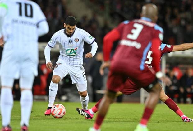 Zakaria Aboukhlal (toulouse) FOOTBALL: FC Annecy vs Toulouse FC - 1 2 Coupe de France - 06 04 2023 FredericChambert Panoramic 