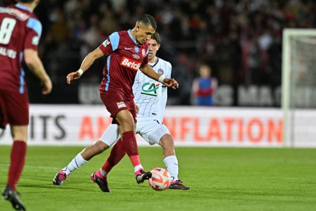 Ahmed Kashi (annecy) FOOTBALL: FC Annecy vs Toulouse FC - 1 2 Coupe de France - 06 04 2023 FredericChambert Panoramic 