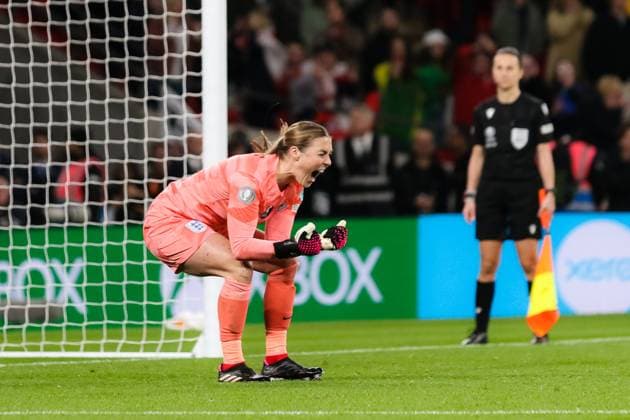 England and Brazil - UEFA Women™s Finalissima LONDON, ENGLAND - APRIL 6: Mary Earps during the UEFA Women™s Finalissima match between England and Brazil at Wembley Stadium London England Copyright: xNinaxFarooqix