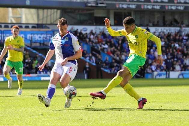 Blackburn Rovers v Norwich City Sky Bet Championship Gabriel Sara of Norwich scores his sides 2nd goal during the Sky Bet Championship match at Ewood Park, Blackburn Content Not Available For UK Newspapers Copyright: xPaulxChestertonx FIL-18341-0020 UK Newspapers OUT