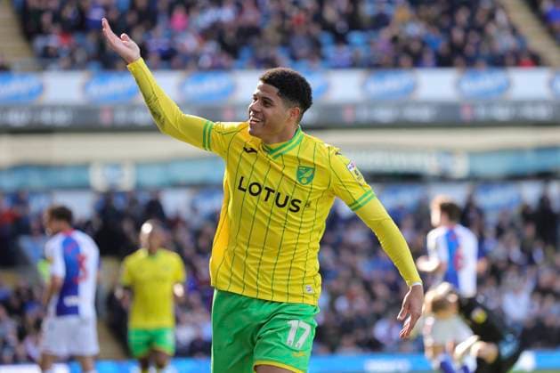 Blackburn Rovers v Norwich City Sky Bet Championship Gabriel Sara of Norwich celebrates scoring his sides 2nd goal during the Sky Bet Championship match at Ewood Park, Blackburn Content Not Available For UK Newspapers Copyright: xPaulxChestertonx FIL-18341-0025 UK Newspapers OUT
