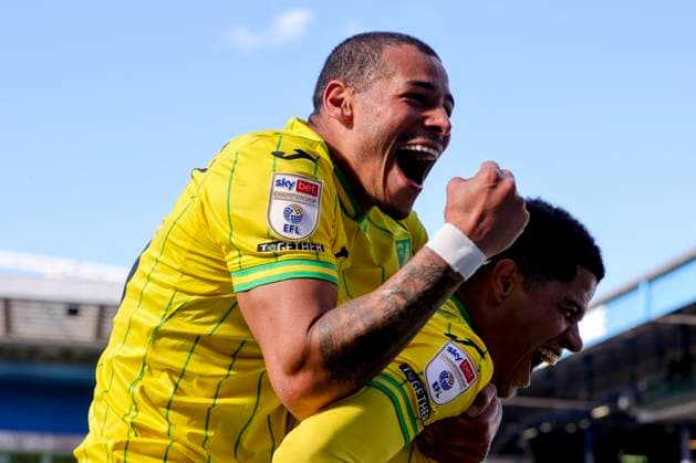Blackburn Rovers v Norwich City Sky Bet Championship Gabriel Sara of Norwich celebrates scoring his sides 2nd goal during the Sky Bet Championship match at Ewood Park, Blackburn Content Not Available For UK Newspapers Copyright: xPaulxChestertonx FIL-18341-0033 UK Newspapers OUT