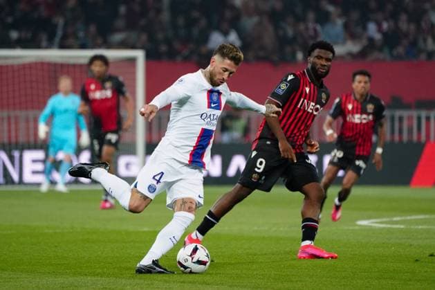 Sergio Ramos (Paris SG) FOOTBALL : OGC Nice vs Paris SG - Ligue 1 Uber Eats - Nice - 08 04 2023 NorbertScanella Panoramic 