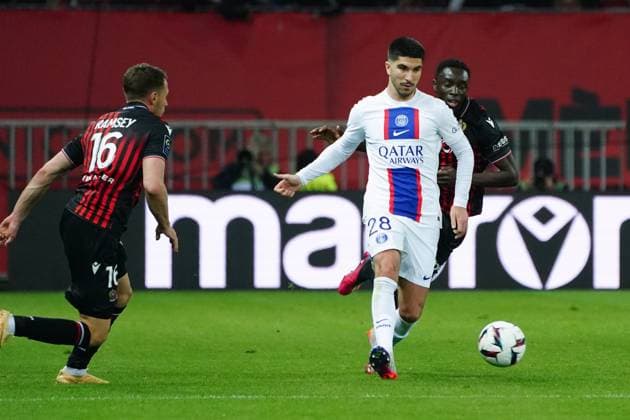 Carlos Soler (Paris SG) FOOTBALL : OGC Nice vs Paris SG - Ligue 1 Uber Eats - Nice - 08 04 2023 NorbertScanella Panoramic 