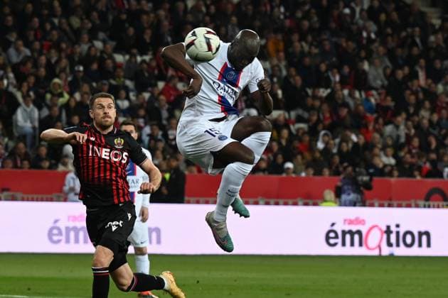 danilo pereira (psg) during OGC Nice vs Paris Saint Germain (PSG), French football Ligue 1 match in Nice, France, April 08 2023  Copyright: xAlessioxTarpini LiveMediax xipa-x xLivexMediax 0 IPA_IPA37201532
