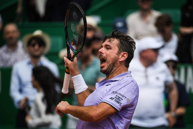 Sport Themen der Woche KW15 Sport Bilder des Tages April 10, 2023, Roquebrune-Cap-Martin, France, France: Stanislas WAWRINKA of Swiss celebrates his victory during the Day two of Rolex Monte-Carlo Masters 2023, ATP, Tennis Herren Masters 1000 tennis tournament at Monte-Carlo Country Club on April 10, 2023 in Roquebrune-Cap-Martin, France. Roquebrune-Cap-Martin France - ZUMAm308 20230410_zsp_m308_008 Copyright: xMatthieuxMirvillex