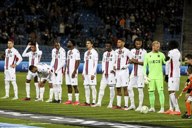 Team Nice FOOTBALL : FC Basel vs OGC Nice - UEFA Europa Conference League quarter-final- 13 04 2023 -St. Jakob b-Park Basel ElyxandroCegarra Panoramic 