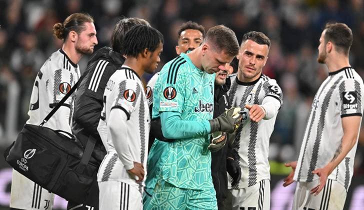April 13, 2023, Turin, Italy: Juventus Woiciech Szczesny during the first leg of the UEFA Europa League quarter-finals soccer match Juventus FC vs Sporting Lisbona at the Allianz Stadium in Turin, Italy, 13 april 2023 ANSA ALESSANDRO DI MARCO Uefa Europa League: Juventus-Sporting Lisbona  - ZUMAa110 20230413_zaf_a110_037 Copyright: xAlessandroxDixMarcox