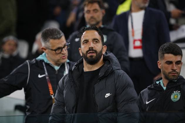April 13, 2023, Turin, Italy: Ruben Amorim manager of Sporting CP during the Uefa Europa League, football match between Juventus Fc and Sporting Cp on 13 April 2023 at Allianz Stadium, Turin, Italy. Photo . football Europa League match - Quarter-finals - Juventus FC vs Sporting SP, Turin, Italy  - ZUMAl164 20230413_zsa_l164_135 Copyright: xNderimxKacelix