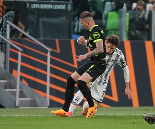 Federico Chiesa of Juventus during the Uefa Europa League, football match between Juventus Fc and Sporting Cp on 13 April 2023 at Allianz Stadium, Turin, Italy. Photo Nderim Kaceli  Copyright: xNderimxKaceli LiveMediax xipa-agx xLivexMediax 0 IPA_IPA37285305
