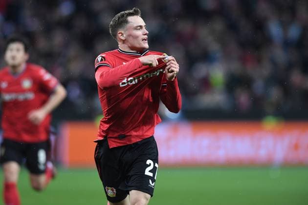 Fußball Europa League Viertelfinale Bayer 04 Leverkusen - Union Saint-Gilloise am 13.04.2023 in der BayArena in Leverkusen Torjubel Jubel Tor zum 1:1 durch Florian Wirtz ( Leverkusen )