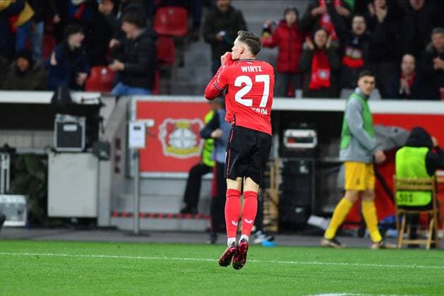 LEVERKUSEN, GERMANY - 13.04.23: Florian Wirtz. The match of match UEFA Europa League Bayer 04 Leverkusen vs Royale Union Saint-Gilloise at Bayarena  Copyright: xVITALIIxKLIUIEVx