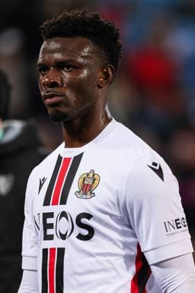 BASEL, SWITZERLAND - APRIL 13: Youssouf Ndayishimiye of Nice during the UEFA Europa Conference League quarterfinal first leg match between FC Basel and OGC Nice at St. Jakob Stadium on April 13, 2023 in Basel, Switzerland. Basel St. Jakob Stadium Basel-Stadt Switzerland Copyright: xJustPictures.ch LuigixRizzox