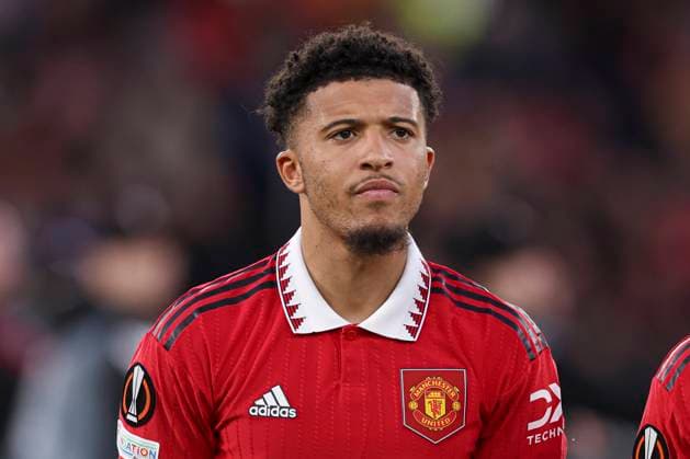 Football - 2022 2023 UEFA Europa League - Quarter-Final - Manchester United, ManU vs Sevilla - Old Trafford - Thursday 13th April 2023 Jadon Sancho of Manchester United 