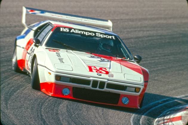 BMW M1 gefahren von Toine Heemans im Procar-Rennen im Rahmen des Großen Preises der Niederlande 1979 in Zandvoort Niederlande im Drift in der Hunserug-Kurve *** BMW M1 driven by Toine Heemans in the Procar race at the 1979 Dutch Grand Prix in Zandvoort Netherlands drifting in the Hunserug curve