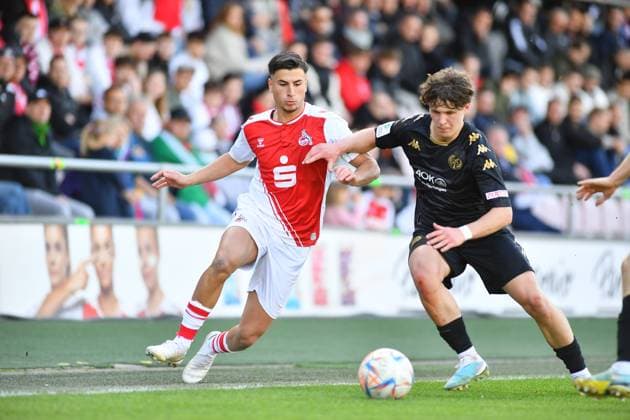 COLOGNE, GERMANY - 14.04.23: The football match of Jungen Bundesliga 1. FC Koeln U19 vs Mainz U19 at Rhein Energie Stadion  Copyright: xVITALIIxKLIUIEVx