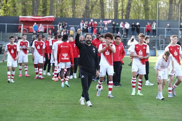 1.FC Köln U19 vs. FSV Mainz 05 U19, A Junioren Bundesliga, Halbfinal Rückspiel um die Deutsche Meisterschaft, Stefan Ruthenbeck (1.FC Köln), 14.04.2023, Bild: