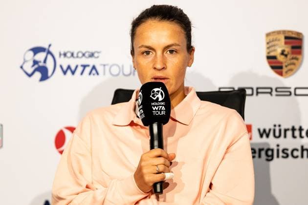 Tatjana Maria im Interview Porsche Tennis Grand Prix GP Stuttgart 2023, Billie Jean King Cup, Porsche-Arena, 17.04.2023 Porsche Tennis Grand Prix GP Stuttgart 2023 Porsche-Arena, 15.04.2023 Stuttgart Copyright: xEibner-Pressefoto RogerxBuerkex EP_EER
