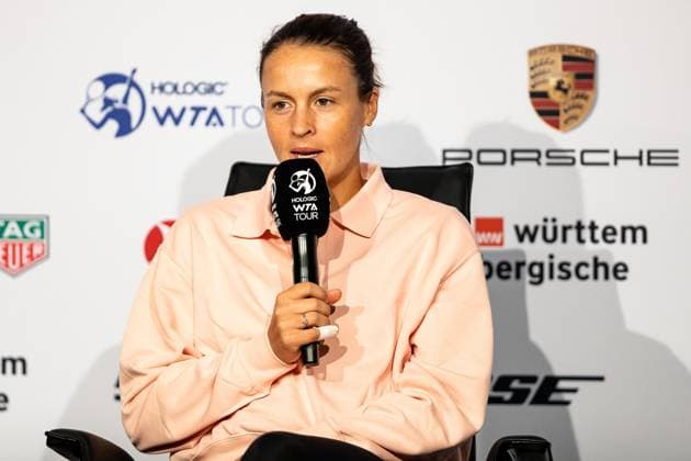 Tatjana Maria im Interview Porsche Tennis Grand Prix GP Stuttgart 2023, Billie Jean King Cup, Porsche-Arena, 17.04.2023 Porsche Tennis Grand Prix GP Stuttgart 2023 Porsche-Arena, 15.04.2023 Stuttgart Copyright: xEibner-Pressefoto RogerxBuerkex EP_EER