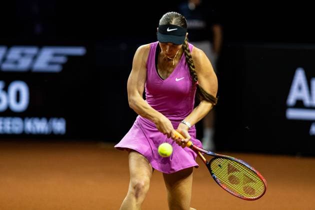 Tamara Korpatsch (GER) vs Cristina Bucsa (ESP) im Bild Tamara Korpatsch (GER) Porsche Tennis Grand Prix GP Stuttgart 2023, Billie Jean King Cup, Porsche-Arena, 17.04.2023 Porsche Tennis Grand Prix GP Stuttgart 2023 Porsche-Arena, 17.04.2023 Stuttgart Copyright: xEibner-Pressefoto RogerxBuerkex EP_EER