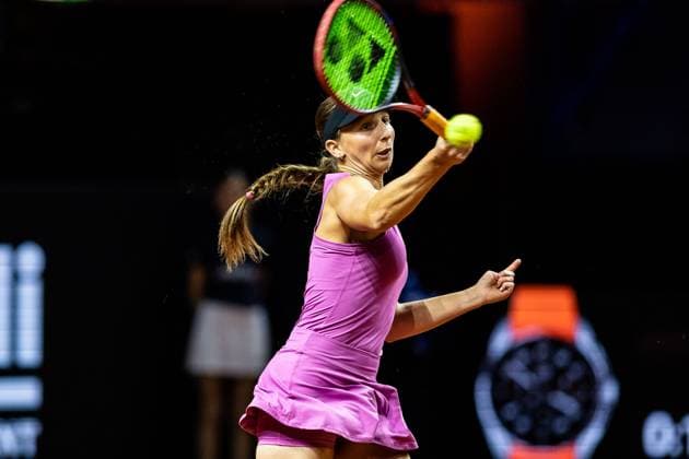 Tamara Korpatsch (GER) vs Cristina Bucsa (ESP) im Bild Tamara Korpatsch (GER) Porsche Tennis Grand Prix GP Stuttgart 2023, Billie Jean King Cup, Porsche-Arena, 17.04.2023 Porsche Tennis Grand Prix GP Stuttgart 2023 Porsche-Arena, 17.04.2023 Stuttgart Copyright: xEibner-Pressefoto RogerxBuerkex EP_EER