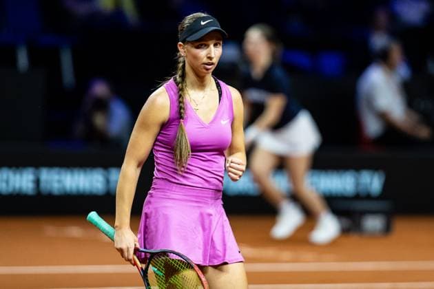 Tamara Korpatsch (GER) vs Cristina Bucsa (ESP) im Bild Tamara Korpatsch (GER) mit Siegesfaust Porsche Tennis Grand Prix GP Stuttgart 2023, Billie Jean King Cup, Porsche-Arena, 17.04.2023 Porsche Tennis Grand Prix GP Stuttgart 2023 Porsche-Arena, 17.04.2023 Stuttgart Copyright: xEibner-Pressefoto RogerxBuerkex EP_EER